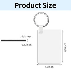 90Pcs Sublimation Keychain Blanks,Blank Keychains MDF Double 30 Pcs Rectangle