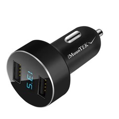 Universal 15W/3.1A Dual USB Car Charger Adapter Aluminum Alloy Fast Car Charging