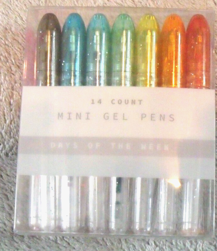 Mini Gel Coloring Pens 14 count Assorted Colors 3.25 in New