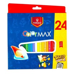 Vertex Color Max 24 Pencil Set – Bulk Pack 12 Boxes – Triangular Grip Art Supply
