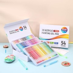 Colored Acrylic Gel Pens, Assorted Colors,1mm Medium Point, 3D-54 Colors