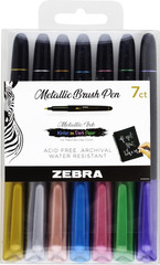 , Metallic Brush Pens, Assorted Metallic Ink Colors, Medium Brush Tip Mimics Art
