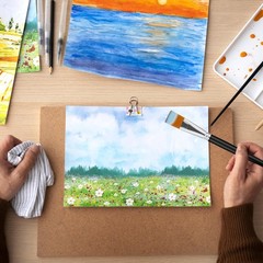10 Pcs Flat Paint Brushes 1 Inch Acrylic Paint Brush Artist Craft Painting Br…