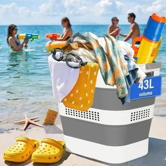 43L Collapsible Laundry Basket with Handles 11.5 Gallon Foldable Plastic Laundry