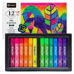 Neon Oil Pastels Set of 12 Colors, Soft Oil Pastels for Art Painting, Drawing…