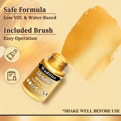 Wadities Acrylic Paint Metallic Gold, 250ml Gold Leaf for 250ml, gold