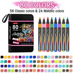 80 Colors Acrylic Paint Pens, Premium Acrylic Paint Markers, Paint Pens & Pai…