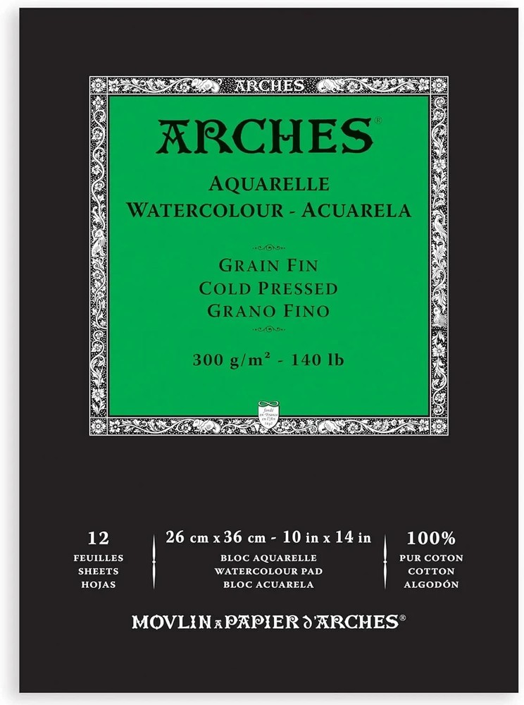 2 Arches 9×12” Paper Pad 140 lb pound Cold Press Block
