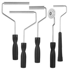 FVIEXE Fiberglass Roller Tools Kit Set of 5, Bubble brush nickel, black