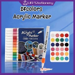 24x Acrylic Paint Drawing Pens Markers DIY Artist Kids Gift Premium Colours Exps