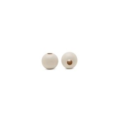 White Wooden Beads, 1/2 inch, 3mm hole, Round, for Crafts | Woodpeckers
