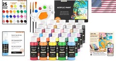 Versatile Acrylic Paint Set – 25 Colors, Non-Toxic, Waterproof & Fade-Resistant
