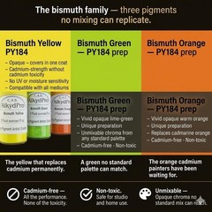 Cadmium-Free Artist Pigment Set – Bismuth Yellow, Green, Orange & Ultramar