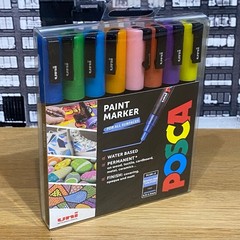 Uni Posca Paint Marker Pens Medium Bullet Tip Metallic Colours PC-5M (Set of 8)