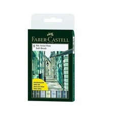 Faber Castell Pitt Artist Pens shades of greySet of 8 Soft Brush $26.50 retail