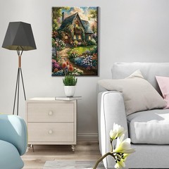 JOOZ Paint by Numbers Kit for Adults with Frame, 8 x 12 inches, Flowers House