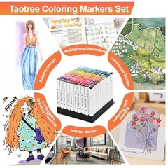 120-Color Alcohol Marker Set with Case & Holders – Dual Tip Art Pens for Drawing
