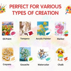 8×8 Inch Cotton Canvas Boards 24 Pack for Painting, Primed Art Supplies