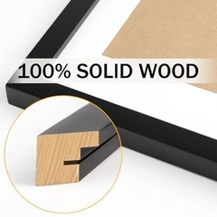 Picture Frames Nature Solid Wood 4 Pack for Wall Mounting and 8×10 Black