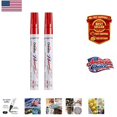 Red Oil-Based Marker Set – 2 Quick Drying Waterproof Pens for All Surfaces
