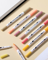 Skin Tone Markers 36 Colors: Dual Tip Brush and Fineliner Markers for Adult Colo