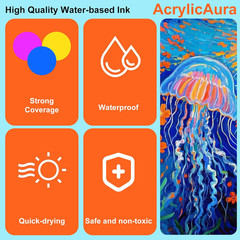 120 Colors Acrylic Paint Markers,60 Pack Automatic Controlsoft Brush Acrylic Ma