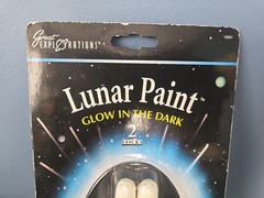 Glow In The Dark Lunar Paint Sticks Set Of 2 & 2 Stencils Great Explorations Vtg