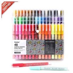 Versatile 48-Color Acrylic Paint Pens – Perfect for All Surfaces and Age Groups