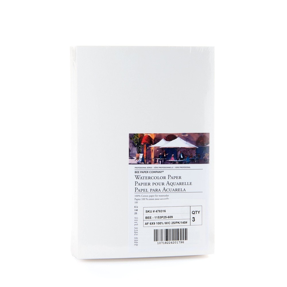 Bee Paper 6 x 9 Watercolor Paper Pack, 140lb, 50 Sheets