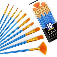 ESRICH 10PCS Paint Brushes,Paint Brush for Acrylic Painting,Acrylic 10p, Blue