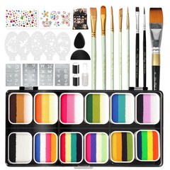 120g Large Capacity Face Painting Kit for Party – 12 x 10g Non Toxic Water Ac…