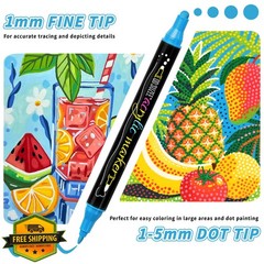 QD.SUZEE 72 Colors Acrylic Paint Markers Dual Tip