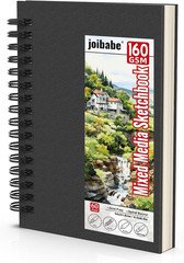 Mixed Media Sketchbook, 160 GSM 60 Sheets Spiral Bound Drawing Pad for Pencil…