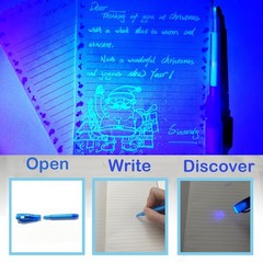 Party Favors Set Mini Notepads Invisible Ink UV Light Writing Pens for Kids