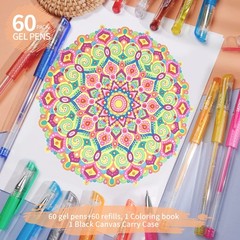 ZSCM 120 Pack Glitter Gel Pens Set 60 Colors with 60 Refills for Adults