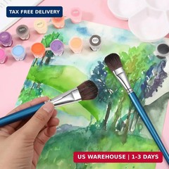 Giantree 9 PCS Mop Brush for Acrylic Painting, Oval Blending Brush for Acrylic P
