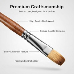 30pcs Paint Brush Set, Professional Acrylic Paint Brushes with Paint Wood