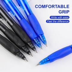 Portable 12-Pack Click Gel Pens – 8 Black & 4 Blue Ink for All Writing Needs