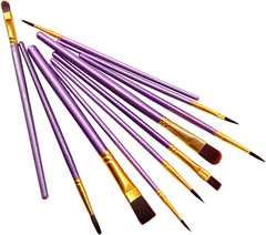 1 Pack 10 Pcs Paint Brushes, Nylon Hair Paint Brushes Set for Kids, Beginner,…