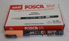 UNI POSCA PC-3M Paint Marker Water Based Bullet Tip Light Orange 0.9-1.3mm 6 Pk