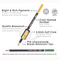 Premium Colored Pencils,Set of 120 Colors,Artists Soft Core with Vibrant Colo…