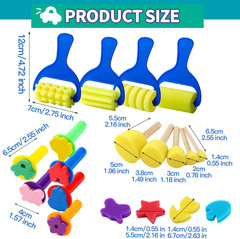 Paint Sponges for Kids, 39Pcs Early Learning Toddlers Sponge Paint Brushes Stamp