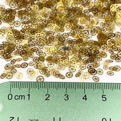 25 Gold Watch Wheels 4mm Tiny altered art parts Gears steampunk watchmaker lot