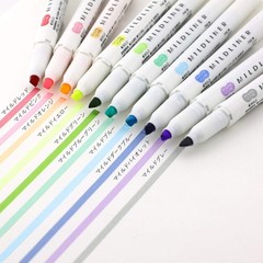 Zebra Mildliner Highlighter 10/25/35 Color set Pastel Double-Ended Made in Japan
