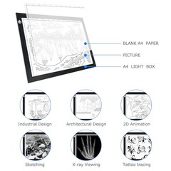 ME456 A4 LED Light Box 9×12 Inch Light Pad Only 5mm Ultra-Thin USB A4 (Black)