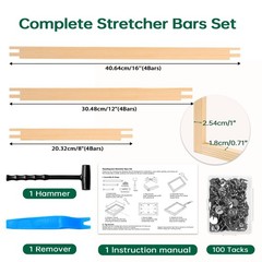 12 Pcs Needlepoint Stretcher Bars 8 12 16 Inch Natural Wood Frame Set