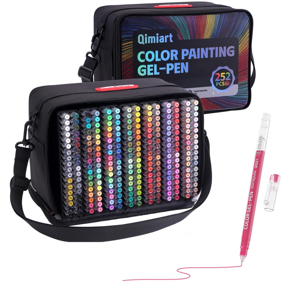 zxtwtoy Acrylic Gel Pens for Adult Coloring,252 Pack Colored Pens Set with Tr…