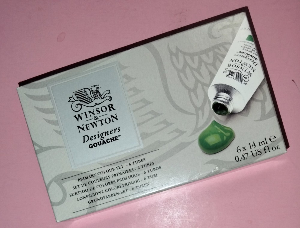 WINSOR & NEWTON DEISGNERS GOUACHE PRIMARY COLOR 6 CT. 0.47 fl. oz SET~BUY@$19.99