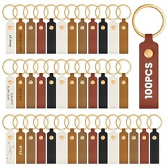 PU Leather Keychain Blanks Bulk Laser Engraving 3.7 x 0.7 Inches 100 Colorful