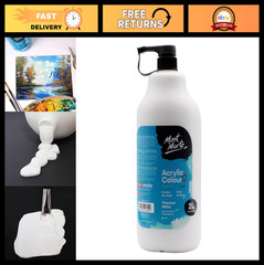 Acrylic Paint 1/2 Gallon Titanium White – Fast Drying, Excellent Coverage, Pump